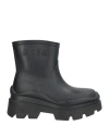 Msgm Woman Ankle Boots Black Size 8 Rubber In Multi