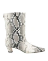 Msgm Woman Ankle Boots Light Grey Size 7 Leather In Grey