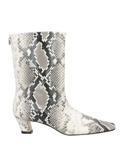 Msgm Woman Ankle Boots Light Grey Size 7 Leather