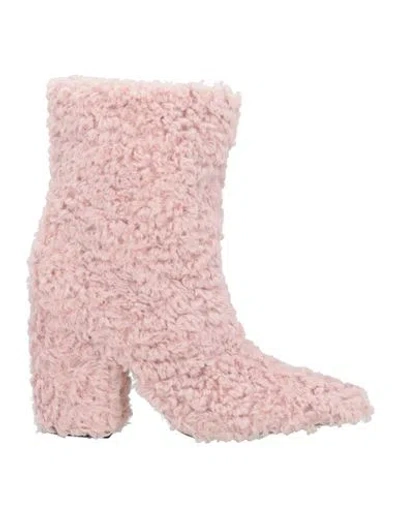 Msgm Woman Ankle Boots Pink Size 7 Textile Fibers