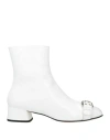 Msgm Woman Ankle Boots White Size 7 Leather
