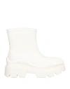 Msgm Woman Ankle Boots White Size 7 Rubber In Neutral