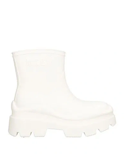 Msgm Woman Ankle Boots White Size 7 Rubber