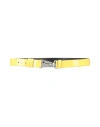 Msgm Woman Belt Pastel Yellow Size L Polyurethane, Metal In Yellow