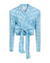 Msgm Woman Blazer Azure Size 4 Viscose In Blue