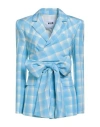 Msgm Woman Blazer Azure Size 6 Viscose In Blue