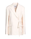 Msgm Wallet Design Ivory Jacket In Beige