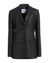 Msgm Woman Blazer Black Size 0 Wool, Viscose, Polyester In Black