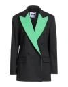 Msgm Woman Blazer Black Size 10 Cotton, Polyamide, Elastane In Black