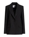 Msgm Woman Blazer Black Size 10 Virgin Wool, Elastane In Black