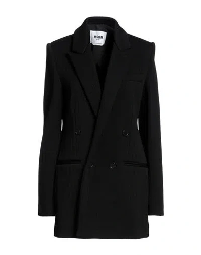 Msgm Woman Blazer Black Size 8 Polyamide