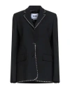 Msgm Woman Blazer Black Size 4 Virgin Wool, Elastane In Black