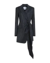 Msgm Woman Blazer Black Size 4 Virgin Wool, Polyester In Blue