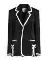 Msgm Woman Blazer Black Size 6 Viscose