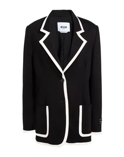 Msgm Woman Blazer Navy Size 6 Viscose, Polyamide, Elastane