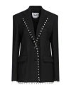 Msgm Woman Blazer Black Size 4 Virgin Wool, Elastane In Black