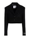 Msgm Woman Blazer Black Size 6 Virgin Wool, Polyamide