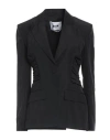 Msgm Woman Blazer Black Size 6 Viscose, Linen In Black