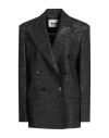 Msgm Woman Blazer Black Size 6 Wool, Viscose, Polyester In Black