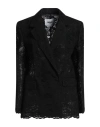 Msgm Woman Blazer Black Size 8 Polyamide, Cotton In Black