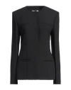 Msgm Woman Blazer Black Size 8 Polyester, Viscose, Elastane In Black