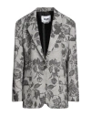 Msgm Woman Blazer Black Size 8 Polyester, Viscose, Elastane In Gray