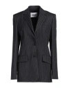 Msgm Woman Blazer Black Size 8 Virgin Wool, Polyester In Black