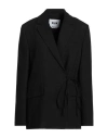 Msgm Woman Blazer Black Size 8 Viscose, Polyethylene, Elastane
