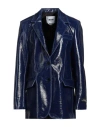 Msgm Woman Blazer Blue Size 2 Virgin Wool, Polyamide In Blue