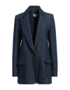Msgm Woman Blazer Blue Size 6 Cotton In Blue
