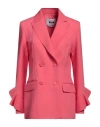 Msgm Woman Blazer Coral Size 2 Polyester, Viscose, Elastane In Red