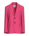 Msgm Woman Blazer Fuchsia Size 4 Virgin Wool, Elastane In Pink