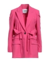 Msgm Woman Blazer Fuchsia Size 8 Virgin Wool, Elastane In Pink