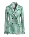 Msgm Woman Blazer Green Size 2 Cotton, Synthetic Fibers, Viscose, Lyocell In Green