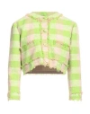 Msgm Woman Blazer Green Size 6 Cotton, Polyamide, Elastane In Green