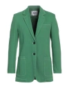 Msgm Woman Blazer Green Size 8 Cotton In Green