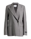 Msgm Woman Blazer Grey Size 10 Virgin Wool, Elastane In Grey
