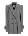 Msgm Jacket With Floral Decoration In Gray
