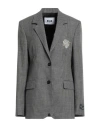 Msgm Woman Blazer Grey Size 8 Wool In Grey
