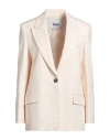 Msgm Woman Blazer Ivory Size 6 Viscose, Polyethylene, Elastane In White