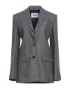 Msgm Woman Blazer Lead Size 6 Wool, Viscose, Polyester In Grey