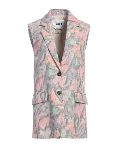Msgm Woman Blazer Light Purple Size 4 Polyester, Cotton, Viscose, Acrylic, Polyamide