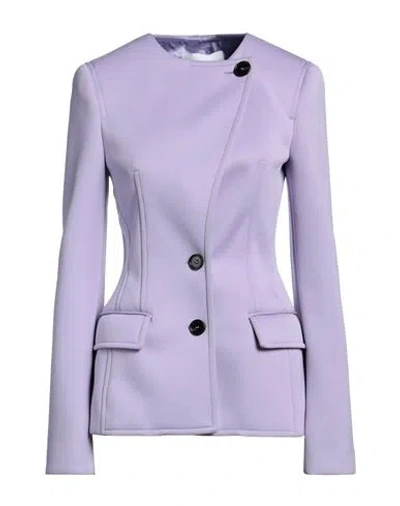 Msgm Woman Blazer Mauve Size 8 Polyester, Polyurethane In Purple