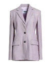 Msgm Woman Blazer Lilac Size 2 Wool, Viscose, Polyester In Purple