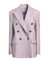 Msgm Woman Blazer Lilac Size 6 Wool, Viscose, Polyester In Purple