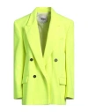 Msgm Woman Blazer Lime Green Size 4 Polyester, Polyamide, Acrylic, Cotton In Green