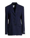Msgm Woman Blazer Midnight Blue Size 8 Viscose, Polyester, Elastane