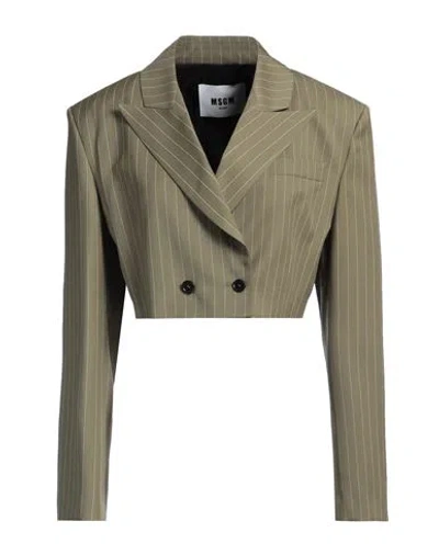 Msgm Giacca Jacket Military 42 In Green