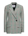 Msgm Woman Blazer Military Green Size 2 Recycled Polyester, Cotton
