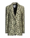 Msgm Woman Blazer Military Green Size 4 Cotton, Polyester, Polyamide